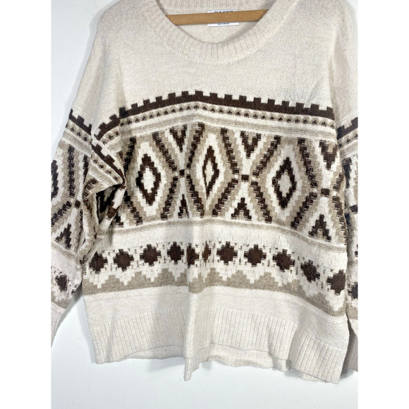 Old Navy Sweater Southwestern Tribal Womens XL Chunky Cozy Fisherman Lebowski - Picture 7 of 14